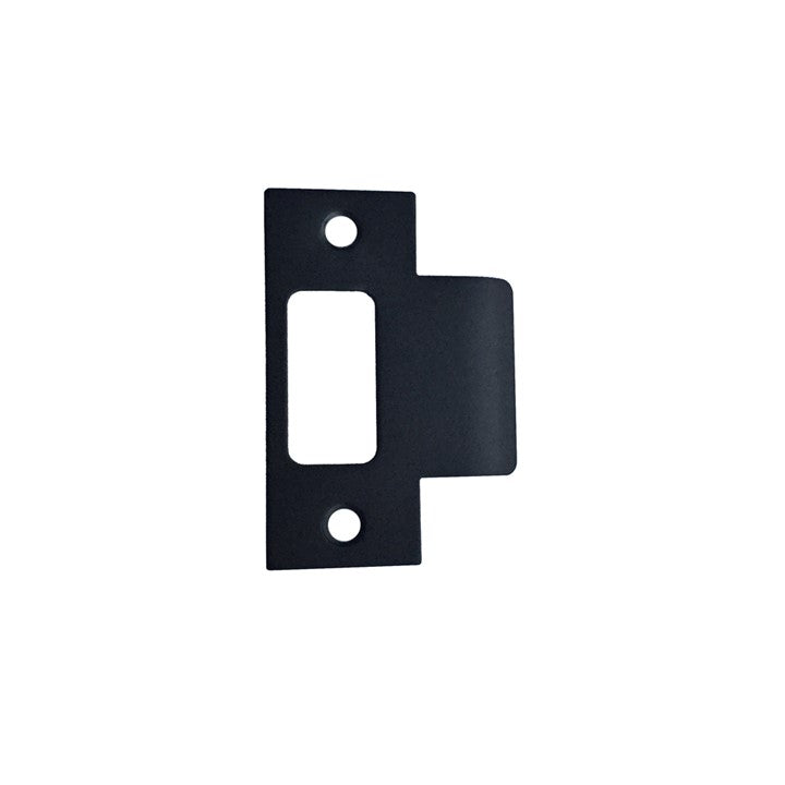Extended Matt Black Tubular Latch Strike Plate The Tapware Outlet