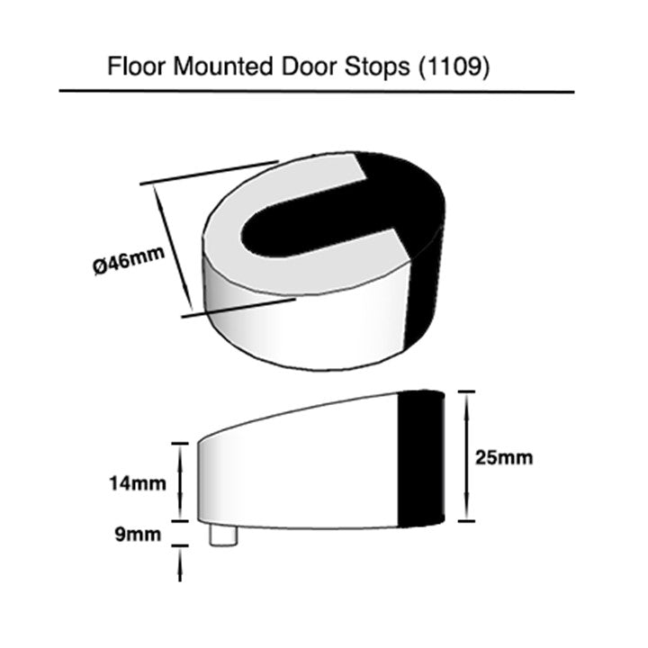 Architectural Door Stops (1109MB) Brushed Gold The Tapware Outlet