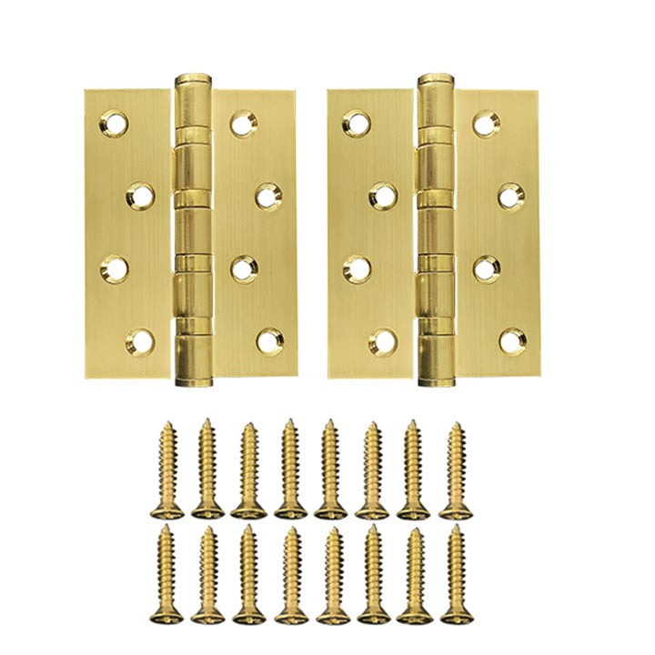 Brushed Gold Finish Door Hinges (pair) 100 x 75 x 3mm The Tapware Outlet