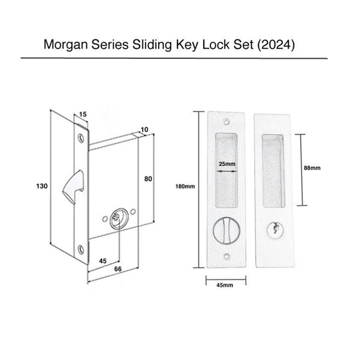Matt Black Sliding Door Key Lock Set Series The Tapware Outlet