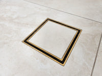 Square Tile Insert Floor Waste Brushed Gold - 100mm