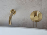 Pacifica Wall Mixer - Brushed Gold