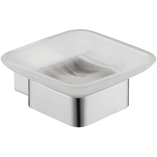 Cubix Glass Soap Dish - Chrome