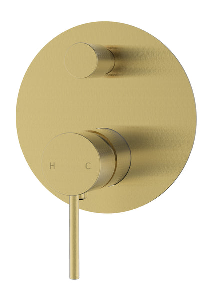 Pacifica Wall Mixer Diverter - Brushed Gold