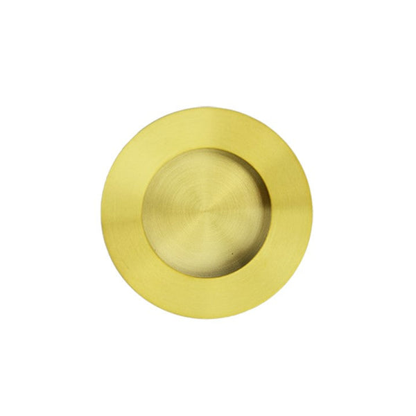 65mm Round Sliding Flush Pull - Brushed Gold