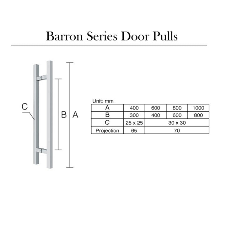 400mm Matt Black Entry Door Pull Handles(Pair) - Balmain Series – The ...