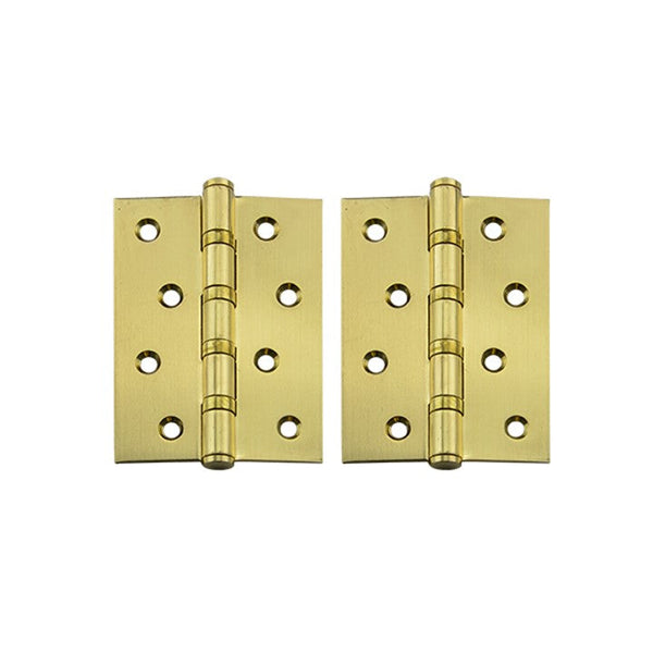 Brushed Gold Finish Door Hinges (pair) - 100 x 72 x  2mm