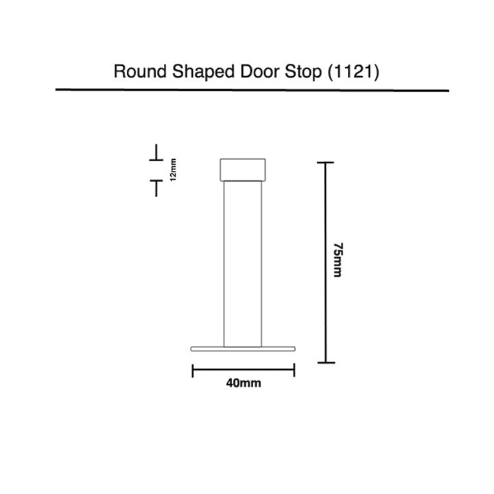 75mm Round Shaped Door Stop with Base - Matt Black Finish – The Tapware ...