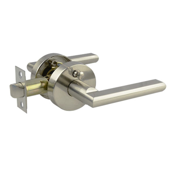 St Tropez Series Privacy Lever Set - Brushed Nickel Finish