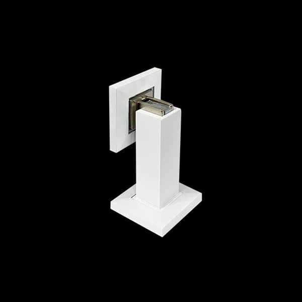 Square Magnetic Door Stop - White Finish