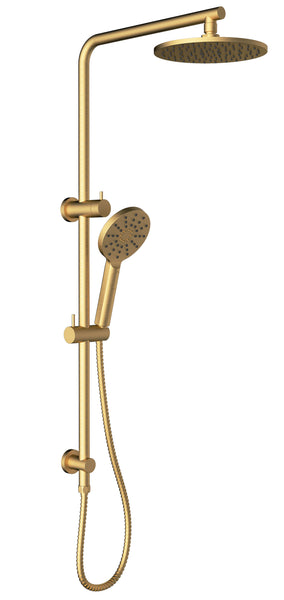 Pacifica Round Multifunction Combo Shower rail - Brushed Gold