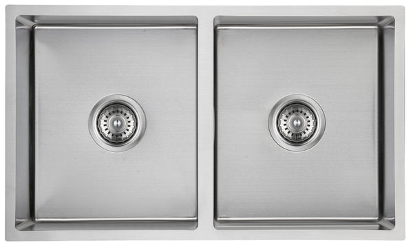 Coral Above or Undermount Double Bowls 400mm x 340mm - Stainless Steel