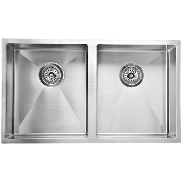 Eva Above/Undermount Double Bowls 340mm x 400mm - Stainless Steel