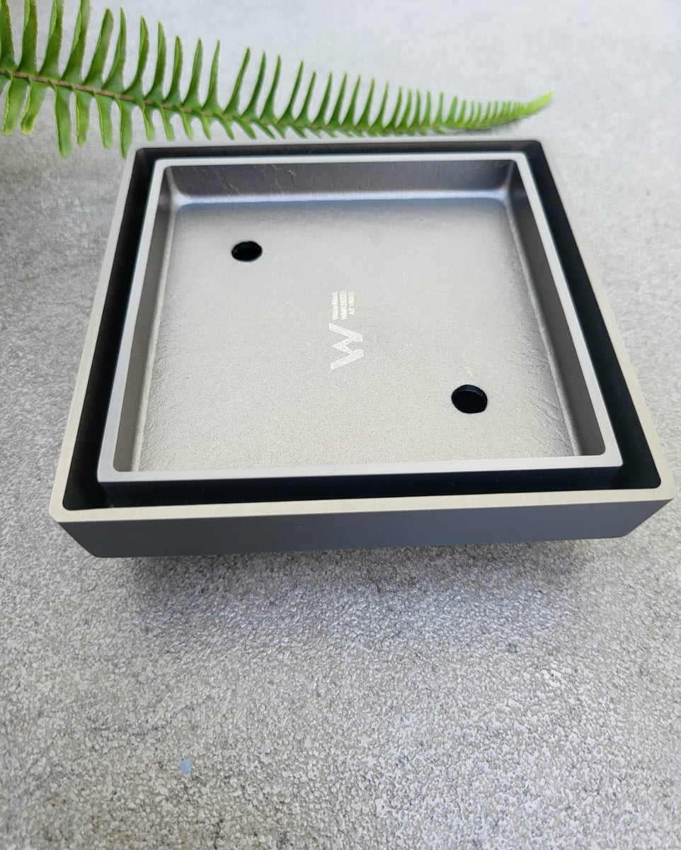 Square Tile Insert Floor Waste Gunmetal - 100mm – The Tapware Outlet