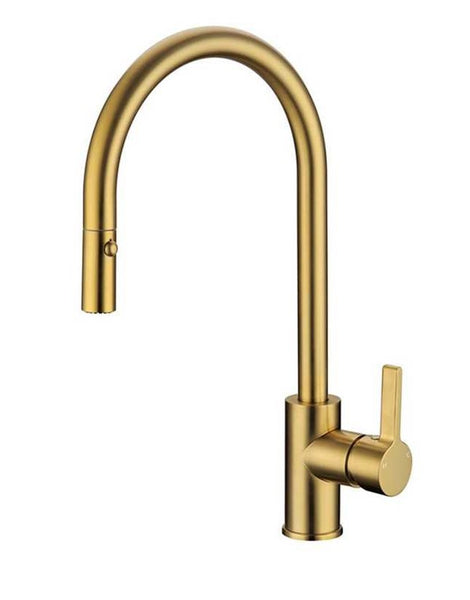 Pacifica Deluxe Pull Out Kitchen Sink Mixer - Brushed Gold
